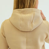 Elastic Hoodie<br>knitted fabric｜beige（A6-7701-11）