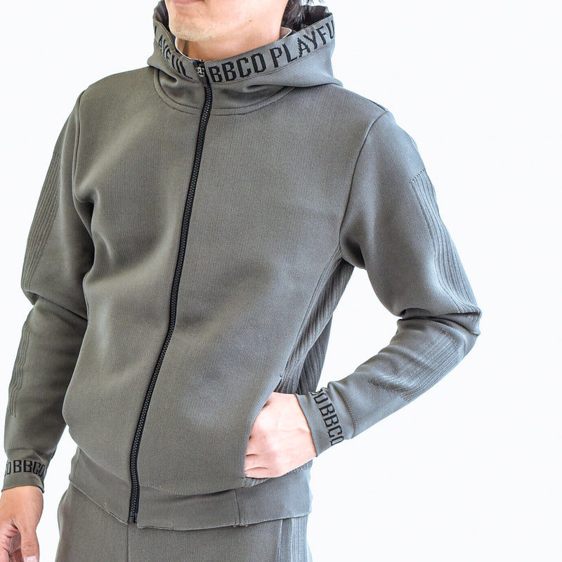 Elastic Hoodie<br>knitted fabric｜Dark Gray（A5-7701-11）