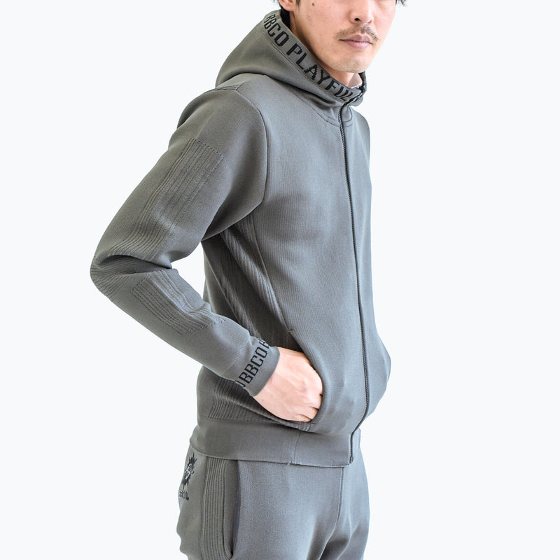 Elastic Hoodie<br>knitted fabric｜Dark Gray（A5-7701-11）