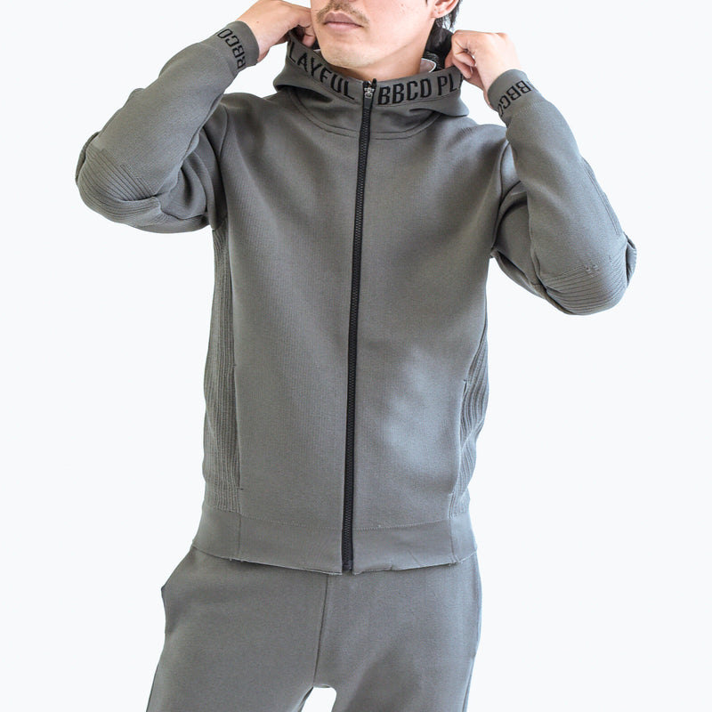 Elastic Hoodie<br>knitted fabric｜Dark Gray（A5-7701-11）