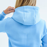 Elastic Hoodie<br>knitted fabric｜saxe blue（A6-7701-11）