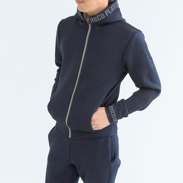 Elastic Hoodie<br>knitted fabric｜Navy Blue（A5-7701-11）