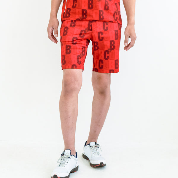 MEN’S PRINTED STRETCH SHORTS｜RED（A1-5502-11）