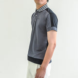 Men's  STRIPE COLLAR POLO｜Dark Gray（A1-2806-11）