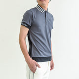 Men's  STRIPE COLLAR POLO｜Dark Gray（A1-2806-11）