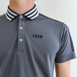 Men's  STRIPE COLLAR POLO｜Dark Gray（A1-2806-11）