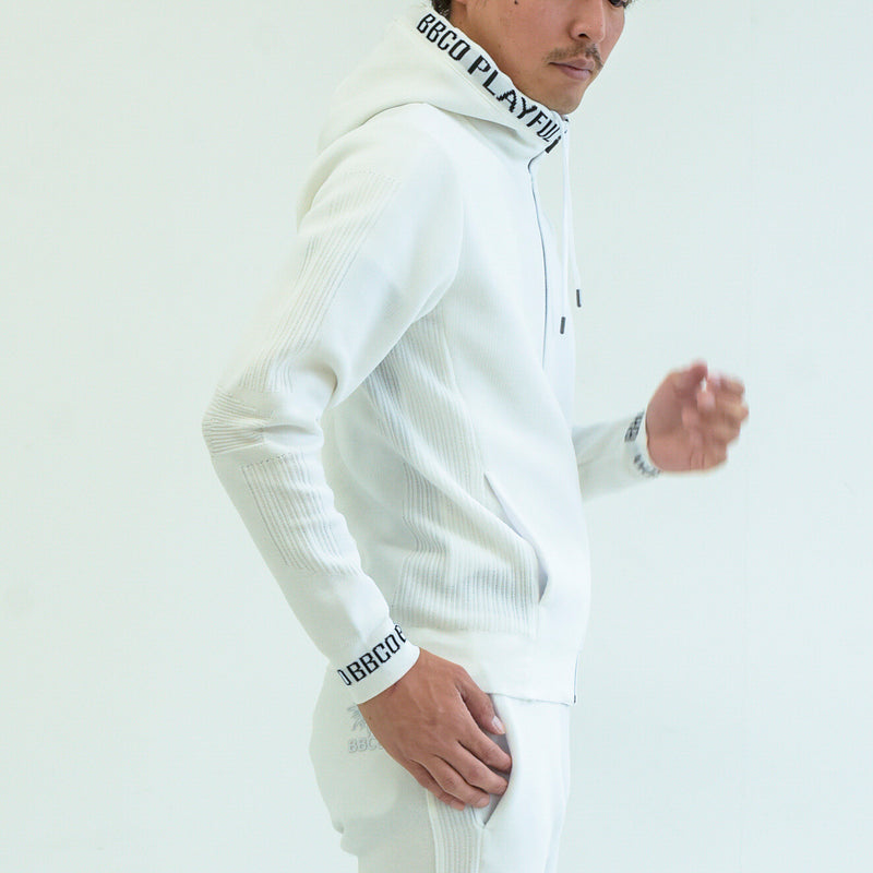 Elastic Hoodie<br>knitted fabric｜White（A5-7701-11）