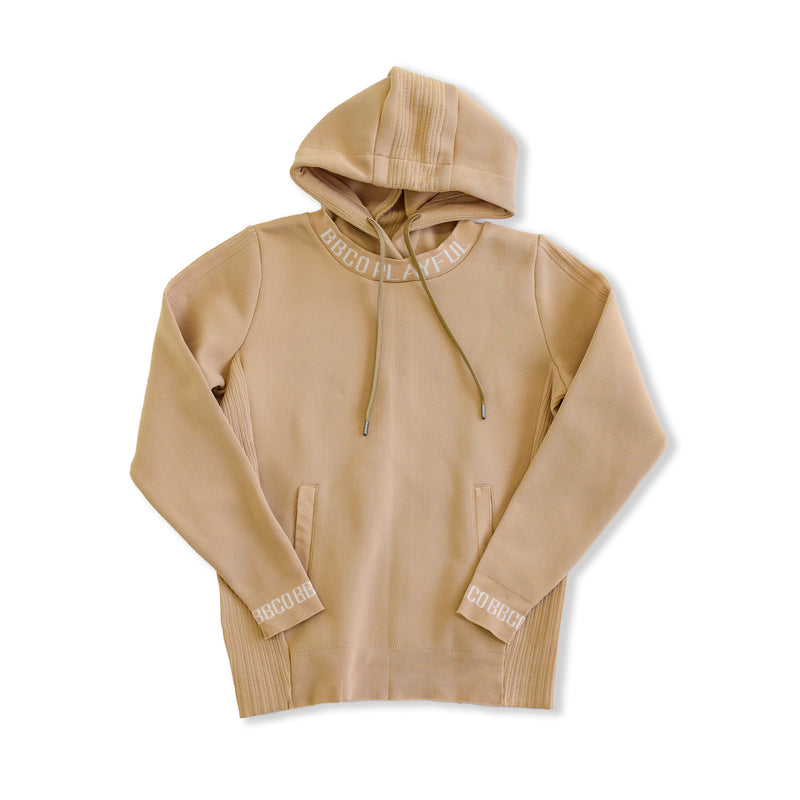 Elastic Hoodie<br>knitted fabric｜beige（A6-7701-11）