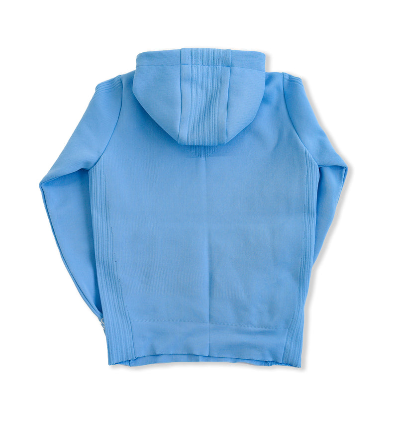 Elastic Hoodie<br>knitted fabric｜saxe blue（A6-7701-11）