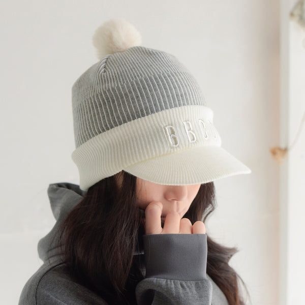 Knit Visor POM BEANIE<br>（A0-0104-11）