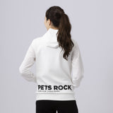 WOMEN’S PETS ROCK PULLOVER FOODIE(LONG SLEEVE)｜WHITE（A0-6580-21）