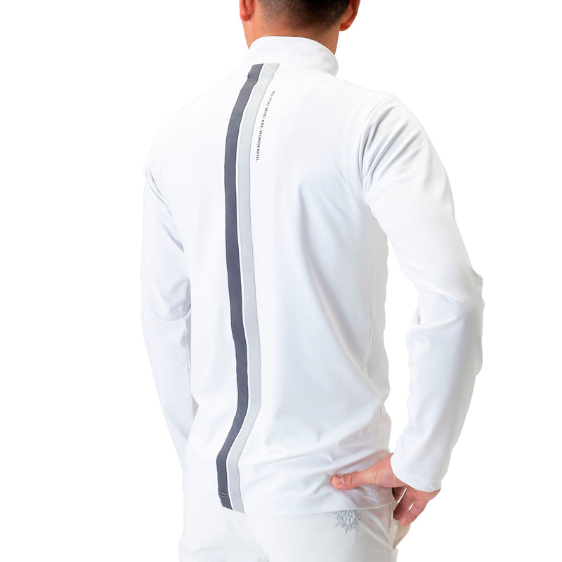 Men's DOUBLE LINE MOCK NECK(LONG SLEEVE)｜White（A0-1501-11）