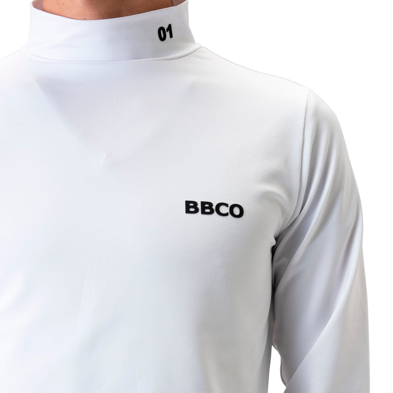 Men's DOUBLE LINE MOCK NECK(LONG SLEEVE)｜White（A0-1501-11）