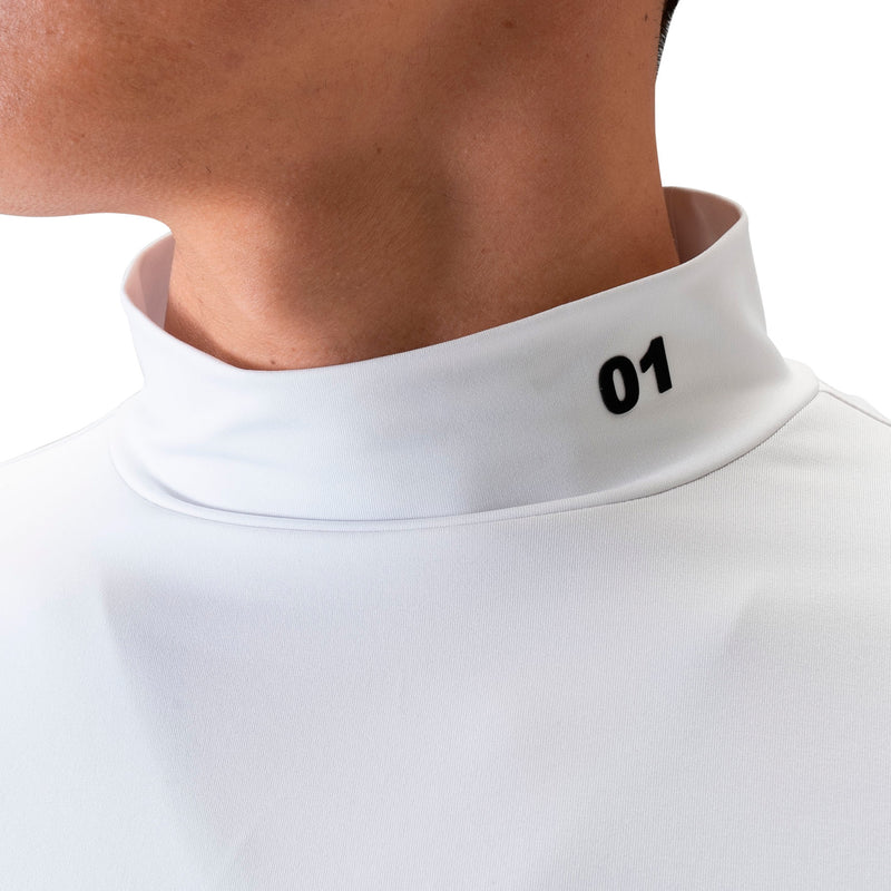 Men's DOUBLE LINE MOCK NECK(LONG SLEEVE)｜White（A0-1501-11）