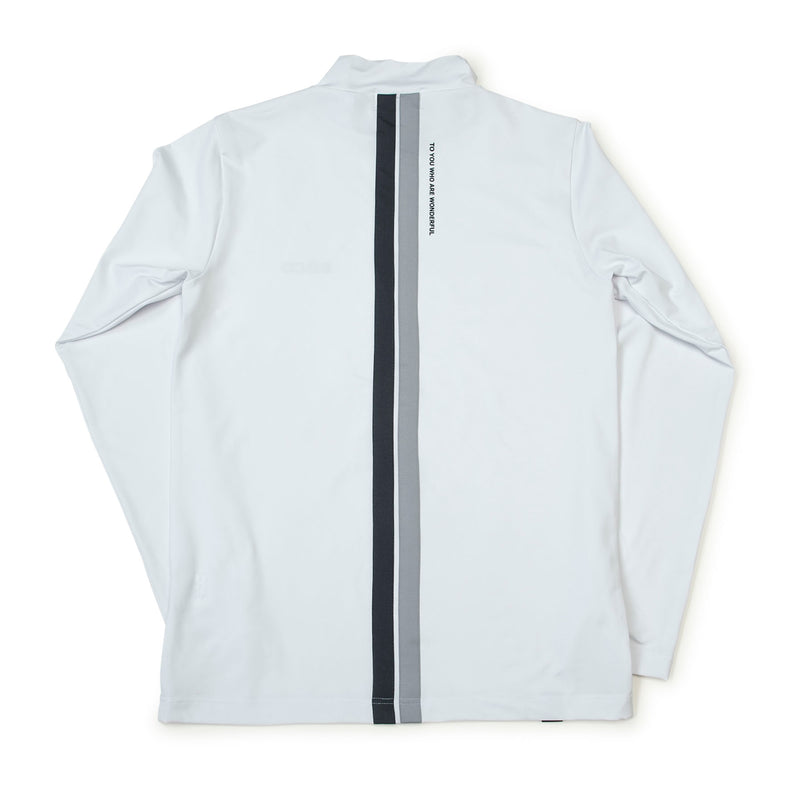 Men's DOUBLE LINE MOCK NECK(LONG SLEEVE)｜White（A0-1501-11）