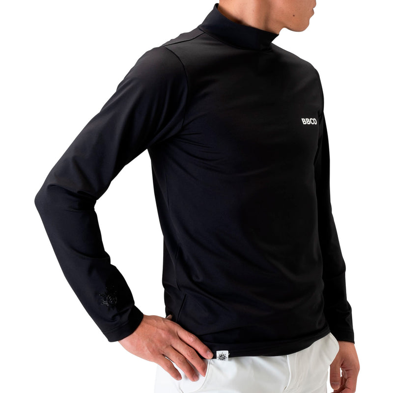 Men's DOUBLE LINE MOCK NECK(LONG SLEEVE)｜Black（A0-1501-11）