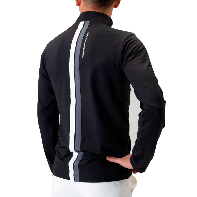 Men's DOUBLE LINE MOCK NECK(LONG SLEEVE)｜Black（A0-1501-11）