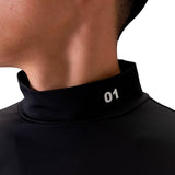 Men's DOUBLE LINE MOCK NECK(LONG SLEEVE)｜Black（A0-1501-11）