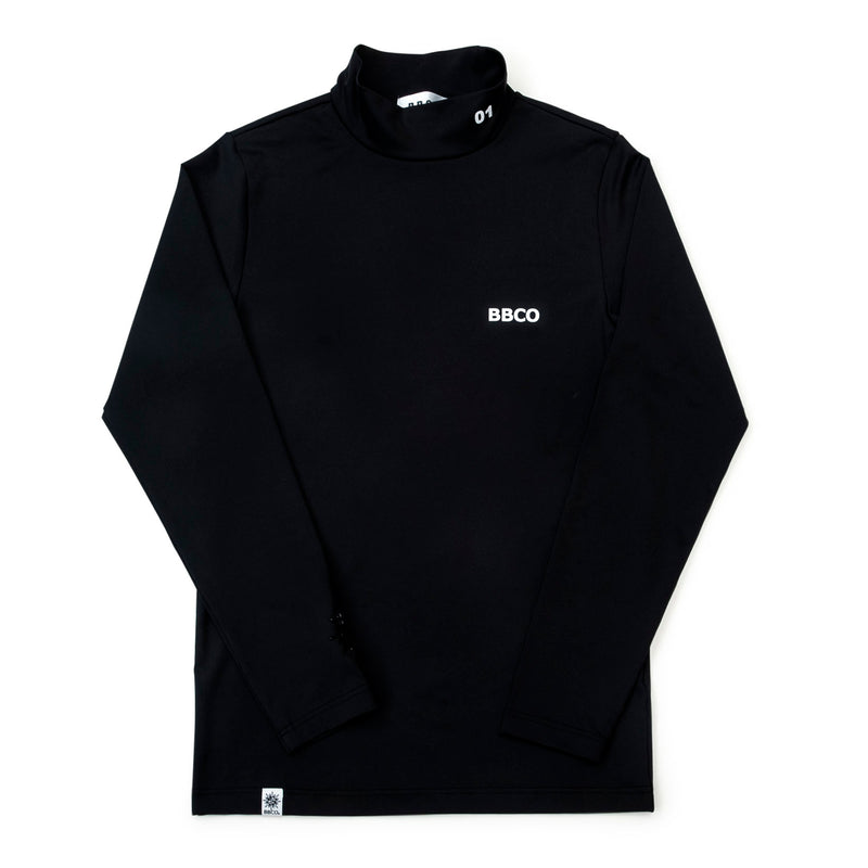 Men's DOUBLE LINE MOCK NECK(LONG SLEEVE)｜Black（A0-1501-11）