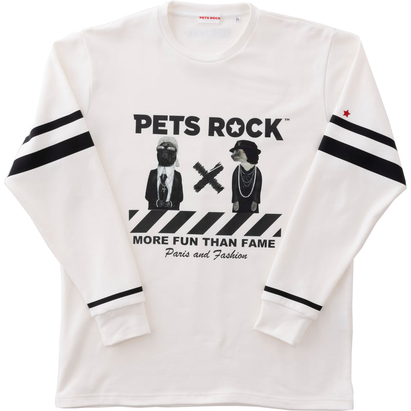 Men's PETS ROCK smooth knit(LONG SLEEVE)｜White（A0-1505-21）