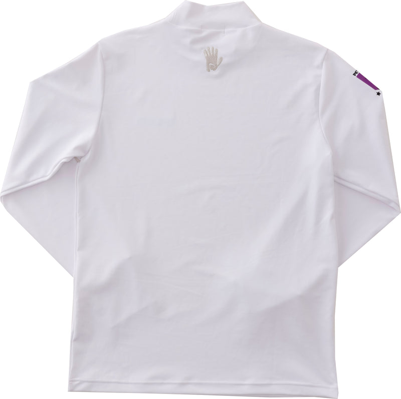 Men's PETS ROCK STRETCH MOCK NECK(LONG SLEEVE)｜White（A0-1550-21）