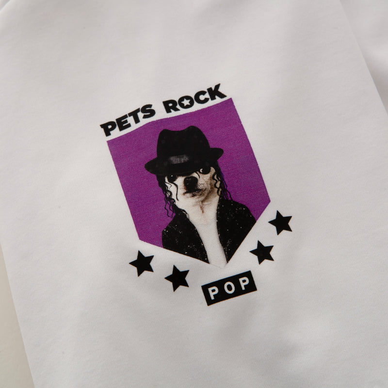 Men's PETS ROCK STRETCH MOCK NECK(LONG SLEEVE)｜White（A0-1550-21）