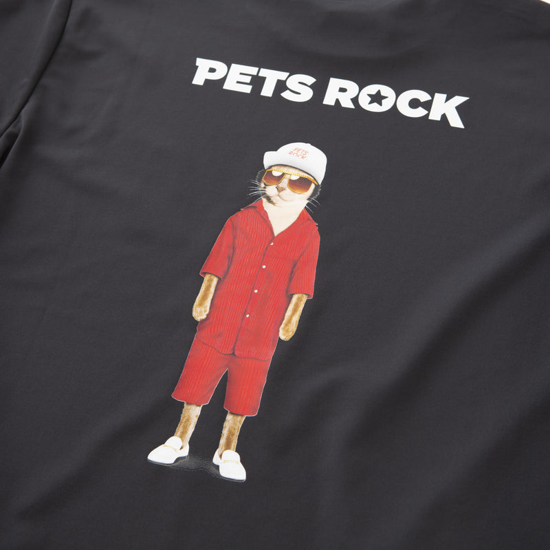 Men's PETS ROCK Ecoblue MOCK NECK(LONG SLEEVE)｜BLACK（A0-1552-21）