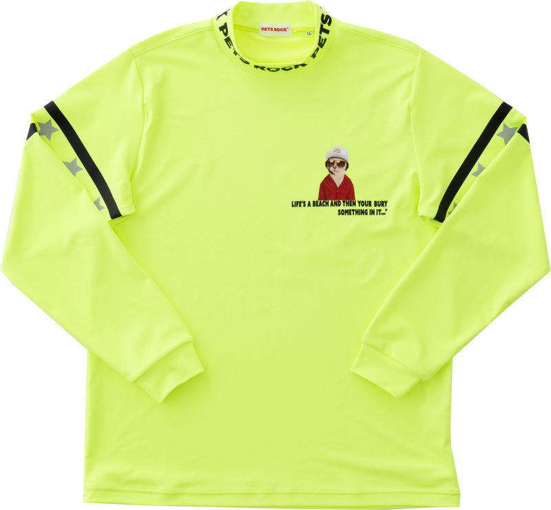 Men's PETS ROCK Ecoblue MOCK NECK(LONG SLEEVE)｜YELLOW（A0-1552-21）