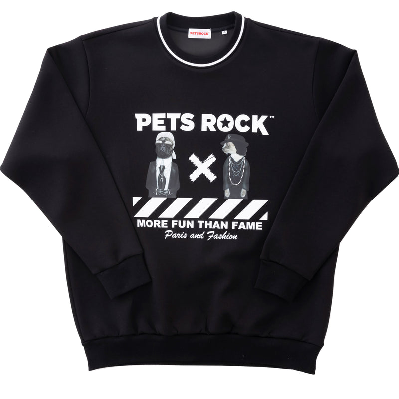 UNISEX PETS ROCK Print FOODIE(LONG SLEEVE)｜Black（A0-6505-21）