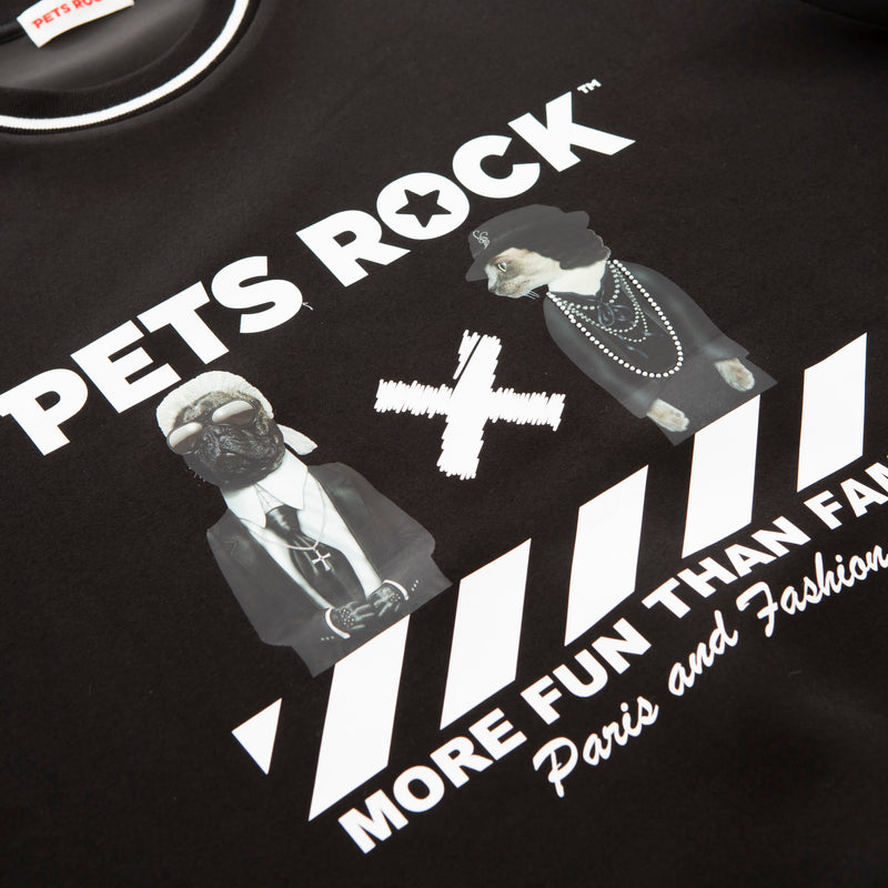 UNISEX PETS ROCK Print FOODIE(LONG SLEEVE)｜Black（A0-6505-21）