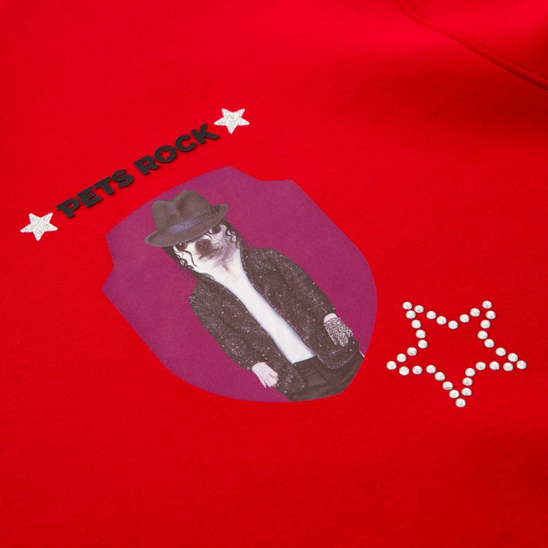 UNISEX PETS ROCK Ｈoodie(LONG SLEEVE)｜Red（A0-6514-21）