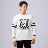 Men's PETS ROCK smooth knit(LONG SLEEVE)｜White（A0-1505-21）