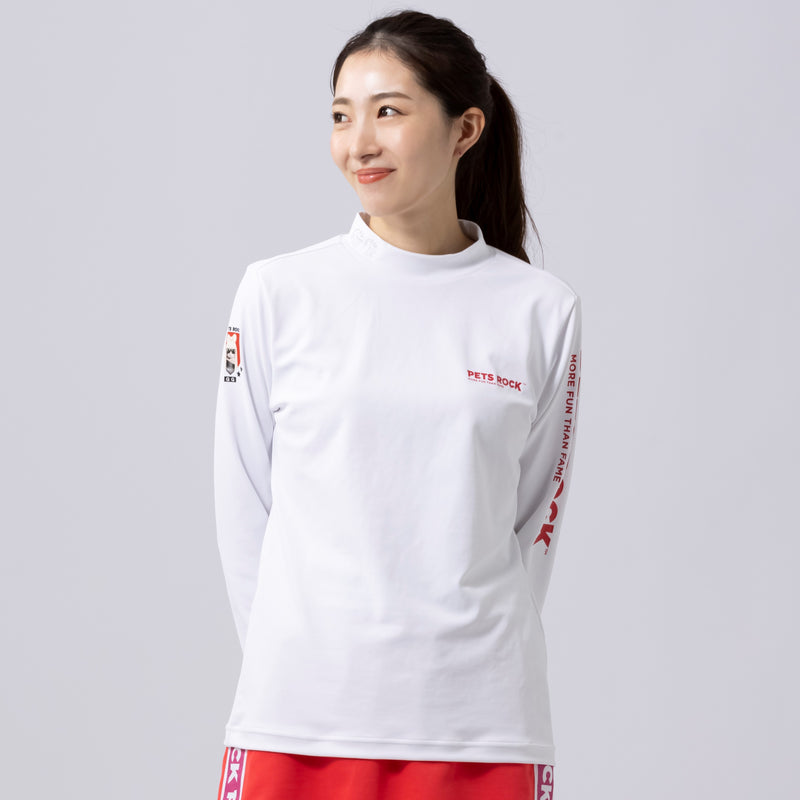 Women’s PETS ROCK SPORTY HIGH NECK(LONG SLEEVE)｜White（A0-1580-21）