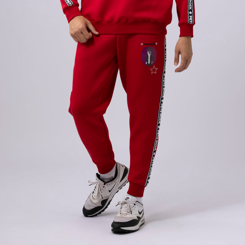 UNISEX PETS ROCK Side logo jogger pants｜Red（A0-5304-21）