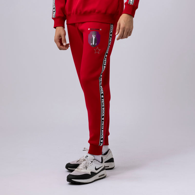 UNISEX PETS ROCK Side logo jogger pants｜Red（A0-5304-21）