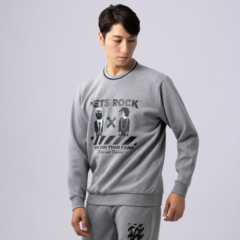 UNISEX PETS ROCK Print FOODIE(LONG SLEEVE)｜Heather gray（A0-6505-21）