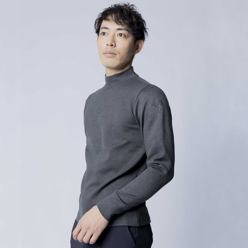 Men's BBCO BBCO BACK PRINT LONG SLEEVE<br>MOCK NECK｜Charcoal gray<br>（A0-1551-11）