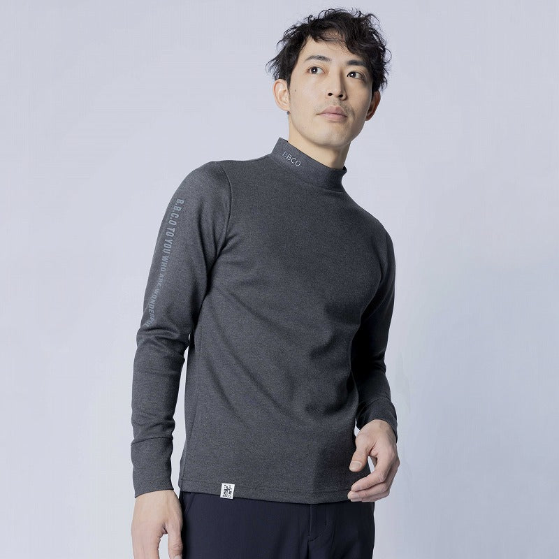 Men's BBCO BBCO BACK PRINT LONG SLEEVE<br>MOCK NECK｜Charcoal gray<br>（A0-1551-11）