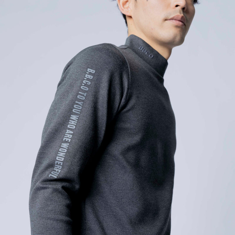 Men's BBCO BBCO BACK PRINT LONG SLEEVE<br>MOCK NECK｜Charcoal gray<br>（A0-1551-11）