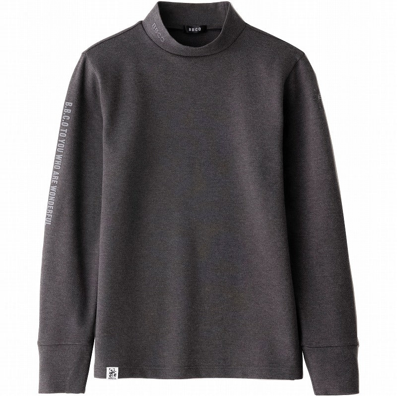 Men's BBCO BBCO BACK PRINT LONG SLEEVE<br>MOCK NECK｜Charcoal gray<br>（A0-1551-11）